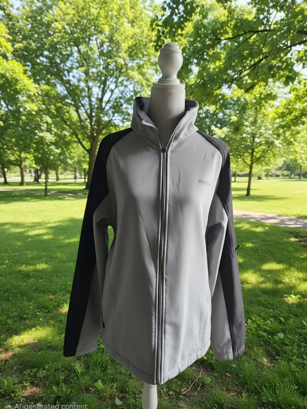 Reebok Light Gray and Black Softshell Utility Jacket